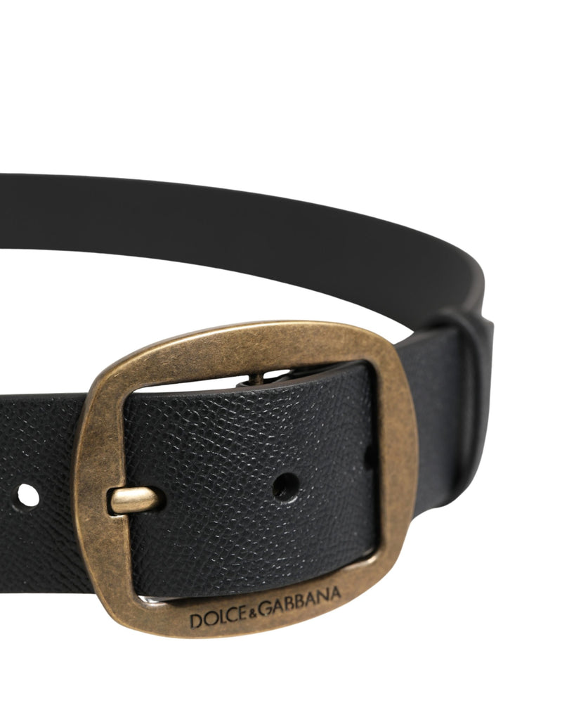 Ceinture Dolce &amp; Gabbana pour homme, en cuir noir classique avec boucle en métal