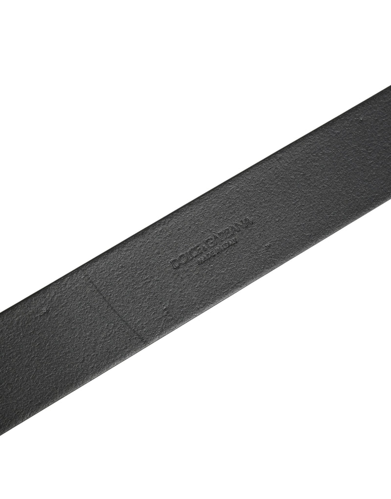 Ceinture Dolce &amp; Gabbana pour homme, en cuir noir classique avec boucle en métal