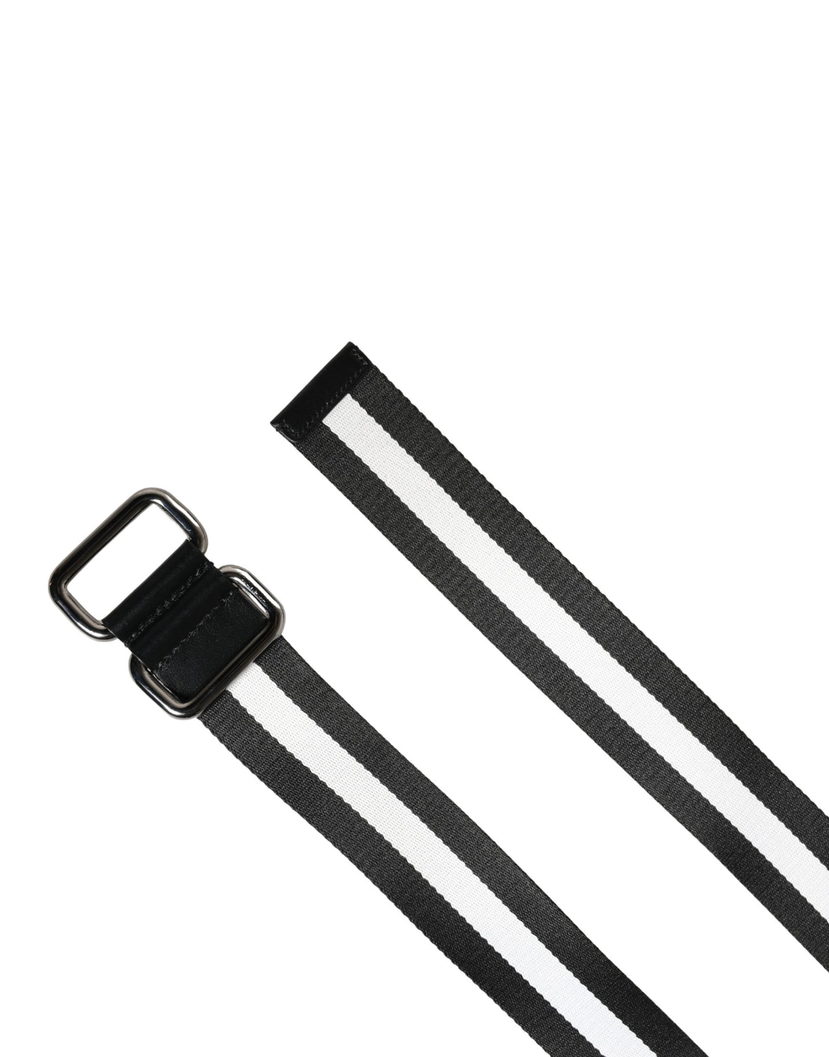 Ceinture Dolce &amp; Gabbana pour homme, en nylon noir et blanc avec logo et boucle métallique