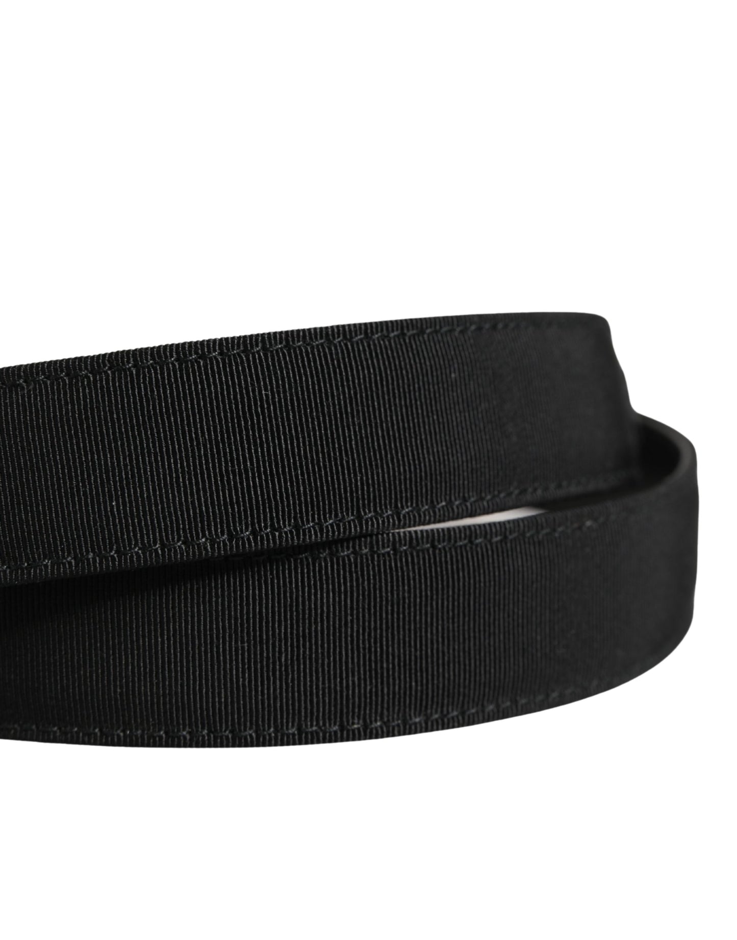 Ceinture Dolce &amp; Gabbana pour homme, en viscose noire avec boucle en métal argenté