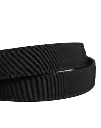 Ceinture Dolce &amp; Gabbana pour homme, en viscose noire avec boucle en métal argenté