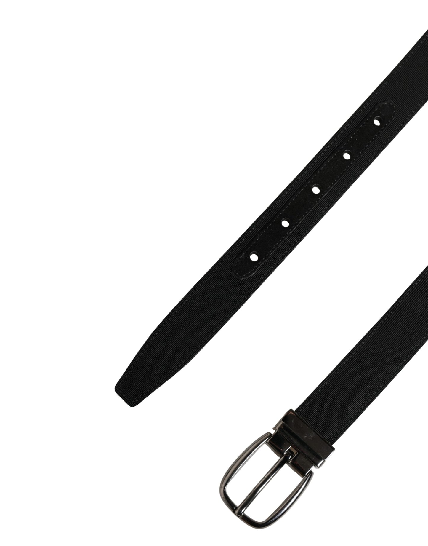 Ceinture Dolce &amp; Gabbana pour homme, en viscose noire avec boucle en métal argenté