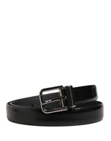 Ceinture Dolce &amp; Gabbana pour homme en cuir noir avec boucle classique en métal