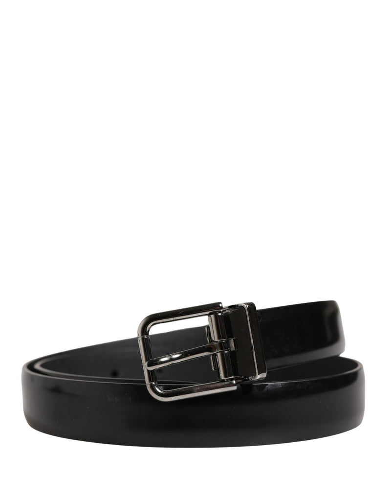 Ceinture Dolce &amp; Gabbana pour homme en cuir noir avec boucle classique en métal