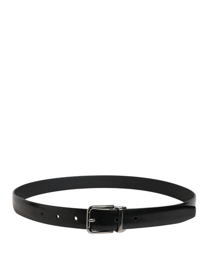 Ceinture Dolce &amp; Gabbana pour homme en cuir noir avec boucle classique en métal