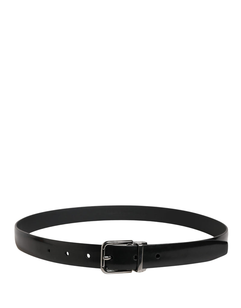 Ceinture Dolce &amp; Gabbana pour homme en cuir noir avec boucle classique en métal