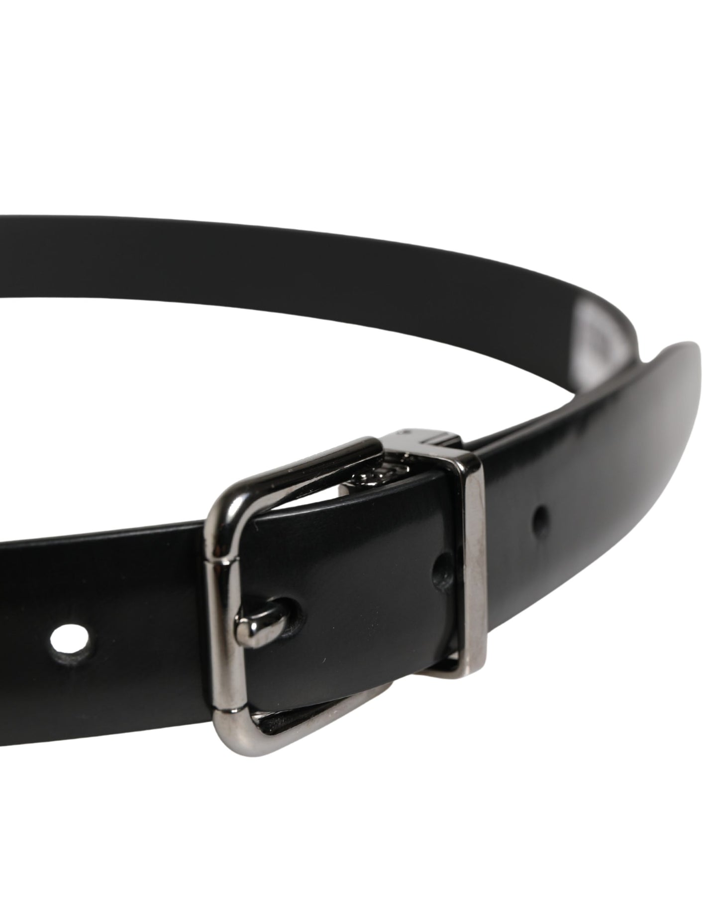 Ceinture Dolce &amp; Gabbana pour homme en cuir noir avec boucle classique en métal