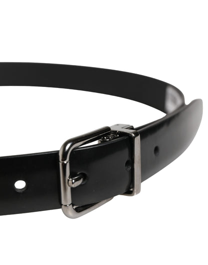 Ceinture Dolce &amp; Gabbana pour homme en cuir noir avec boucle classique en métal