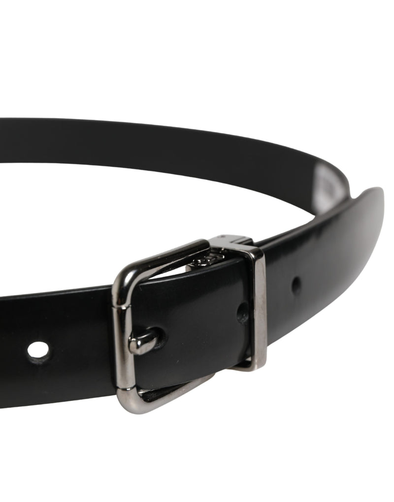 Ceinture Dolce &amp; Gabbana pour homme en cuir noir avec boucle classique en métal