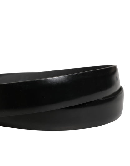 Ceinture Dolce &amp; Gabbana pour homme en cuir noir avec boucle classique en métal