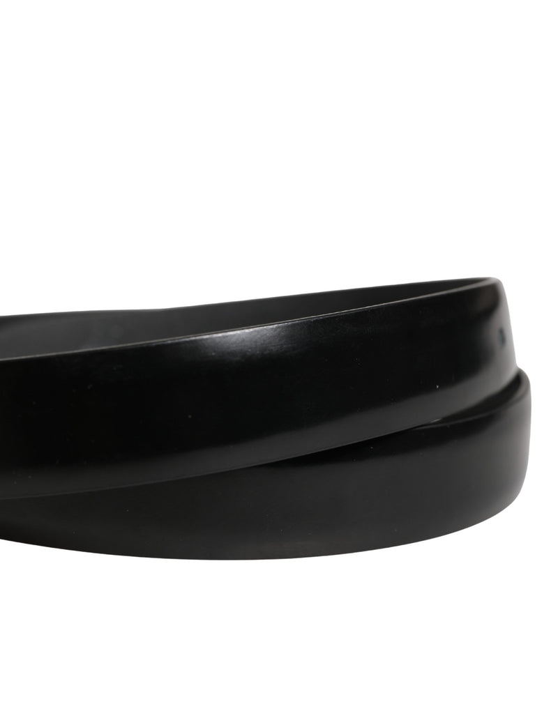 Ceinture Dolce &amp; Gabbana pour homme en cuir noir avec boucle classique en métal