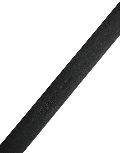 Ceinture Dolce &amp; Gabbana pour homme en cuir noir avec boucle classique en métal