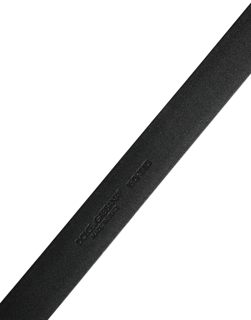 Ceinture Dolce &amp; Gabbana pour homme en cuir noir avec boucle classique en métal