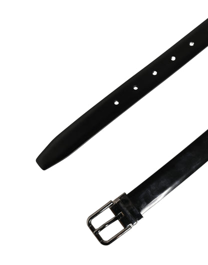 Ceinture Dolce &amp; Gabbana pour homme en cuir noir avec boucle classique en métal