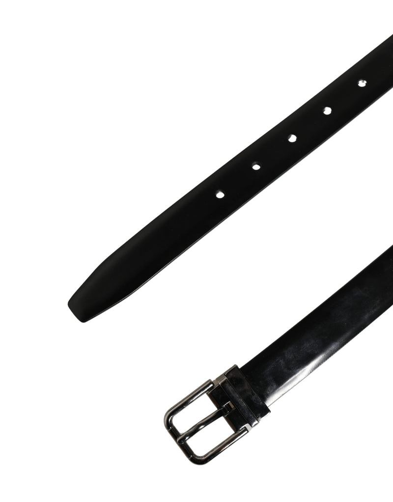 Ceinture Dolce &amp; Gabbana pour homme en cuir noir avec boucle classique en métal