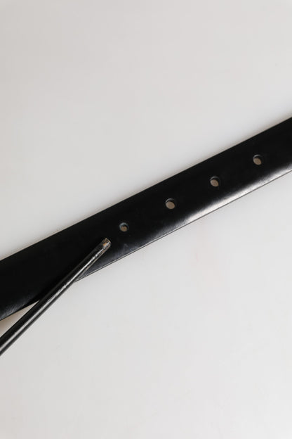 Ceinture Dolce &amp; Gabbana pour homme en cuir noir avec boucle classique en métal