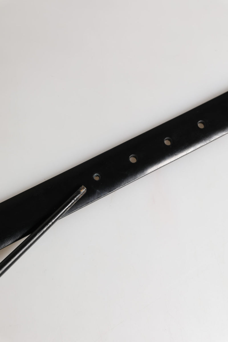 Ceinture Dolce &amp; Gabbana pour homme en cuir noir avec boucle classique en métal