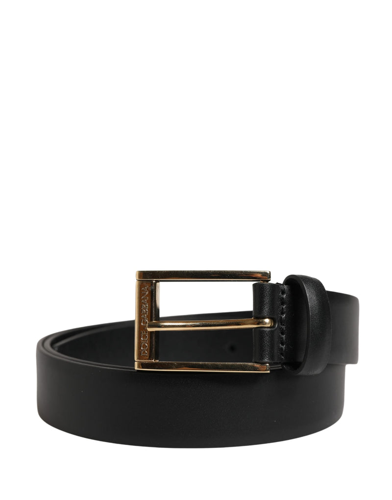 Ceinture Dolce &amp; Gabbana pour homme, en cuir noir classique avec boucle en métal