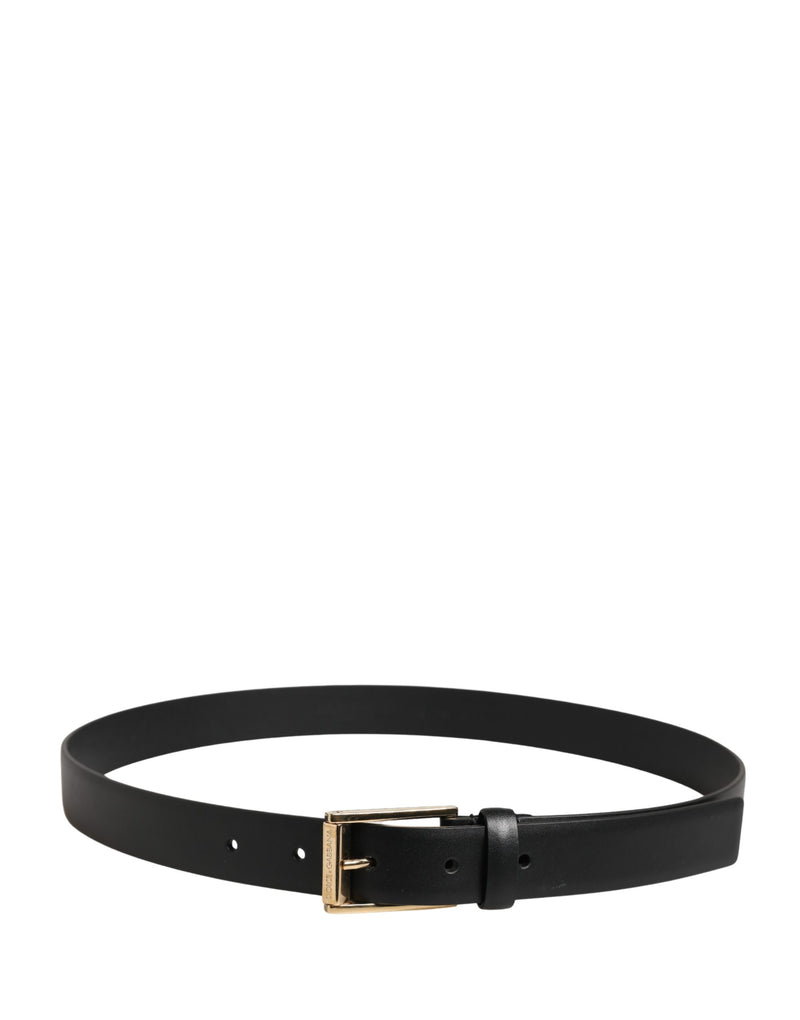 Ceinture Dolce &amp; Gabbana pour homme, en cuir noir classique avec boucle en métal