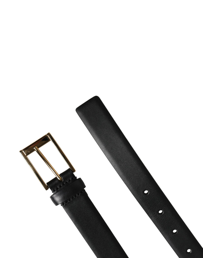 Ceinture Dolce &amp; Gabbana pour homme, en cuir noir classique avec boucle en métal