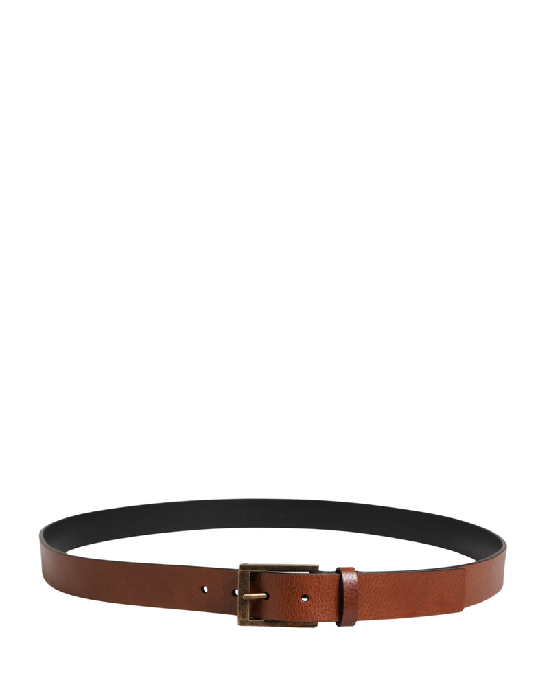 Ceinture Dolce &amp; Gabbana pour homme en cuir marron avec boucle classique en métal