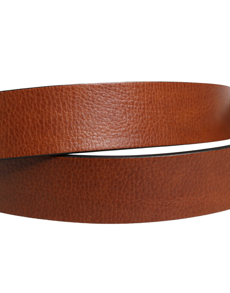 Ceinture Dolce &amp; Gabbana pour homme en cuir marron avec boucle classique en métal