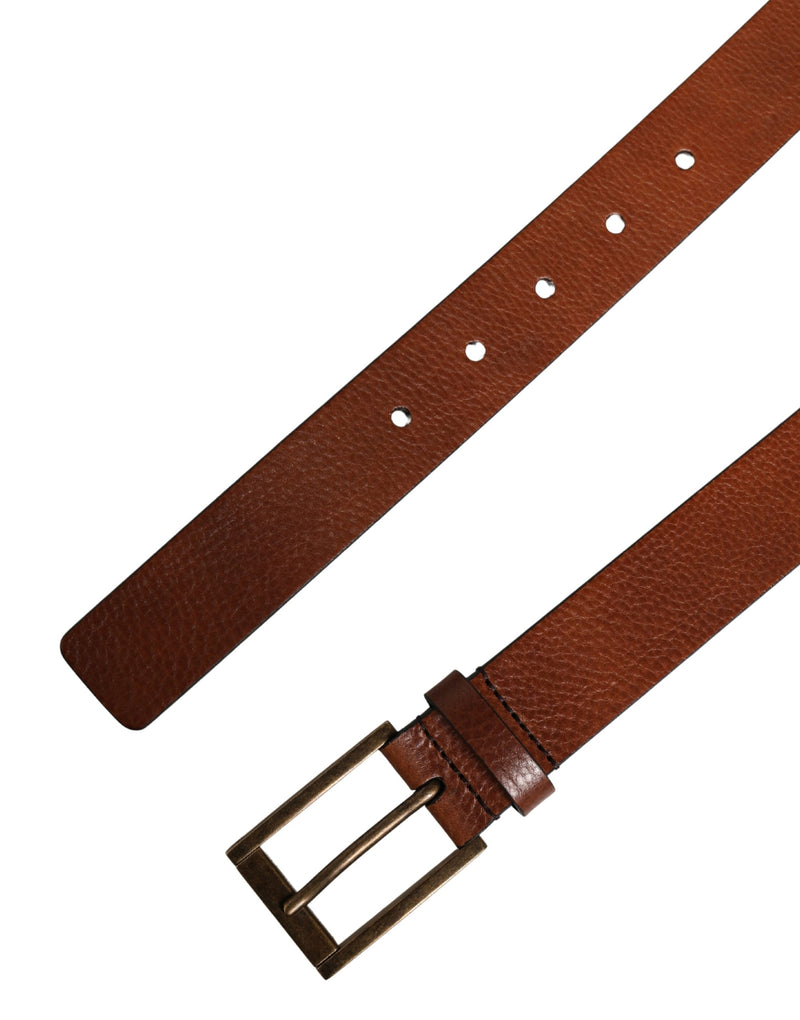 Ceinture Dolce &amp; Gabbana pour homme en cuir marron avec boucle classique en métal