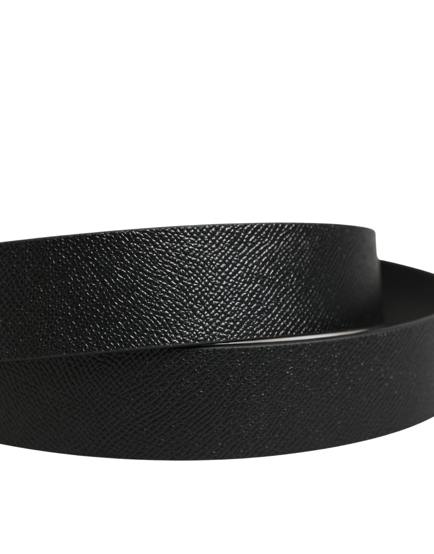 Ceinture Dolce &amp; Gabbana classique en cuir de veau noir avec boucle en métal