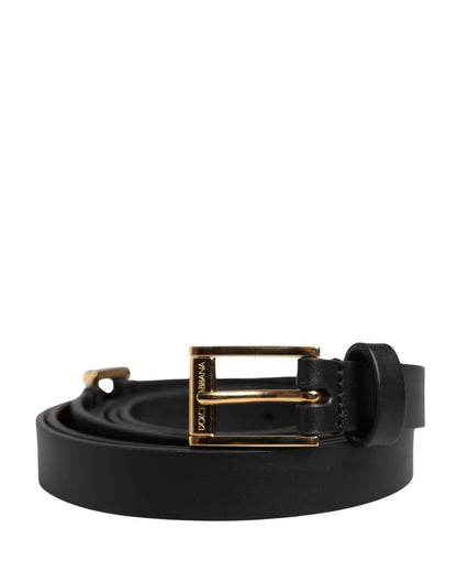 Ceinture Dolce &amp; Gabbana pour homme en cuir noir avec boucle classique en métal
