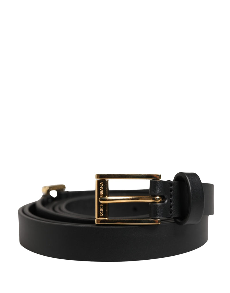 Ceinture Dolce &amp; Gabbana pour homme en cuir noir avec boucle classique en métal