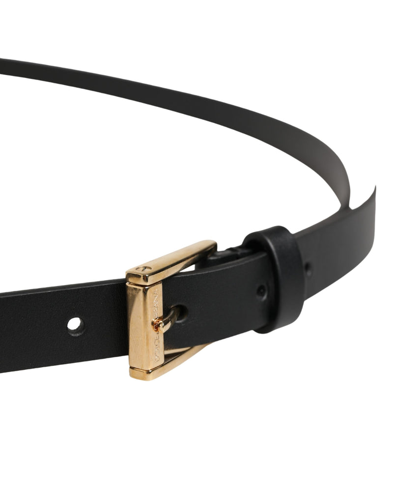 Ceinture Dolce &amp; Gabbana pour homme en cuir noir avec boucle classique en métal