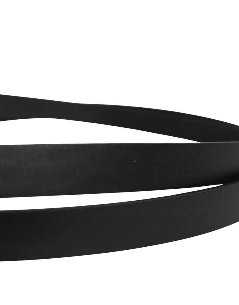 Ceinture Dolce &amp; Gabbana pour homme en cuir noir avec boucle classique en métal
