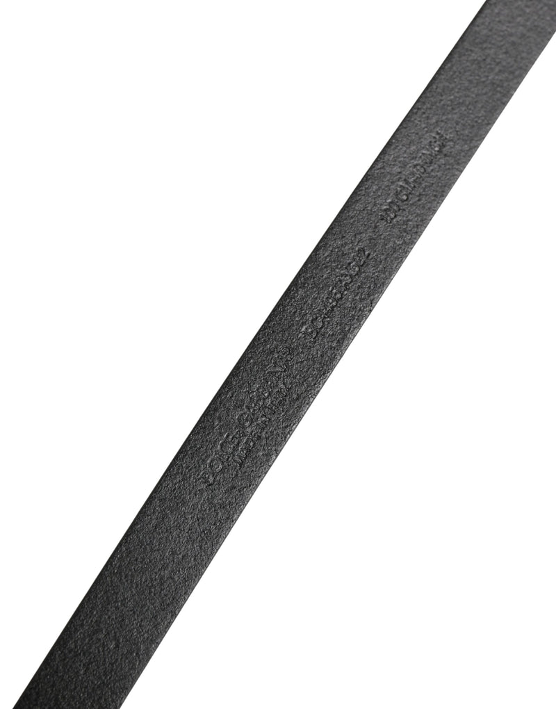 Ceinture Dolce &amp; Gabbana pour homme en cuir noir avec boucle classique en métal