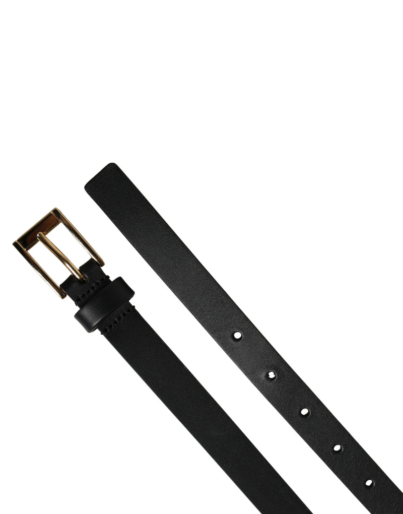 Ceinture Dolce &amp; Gabbana pour homme en cuir noir avec boucle classique en métal