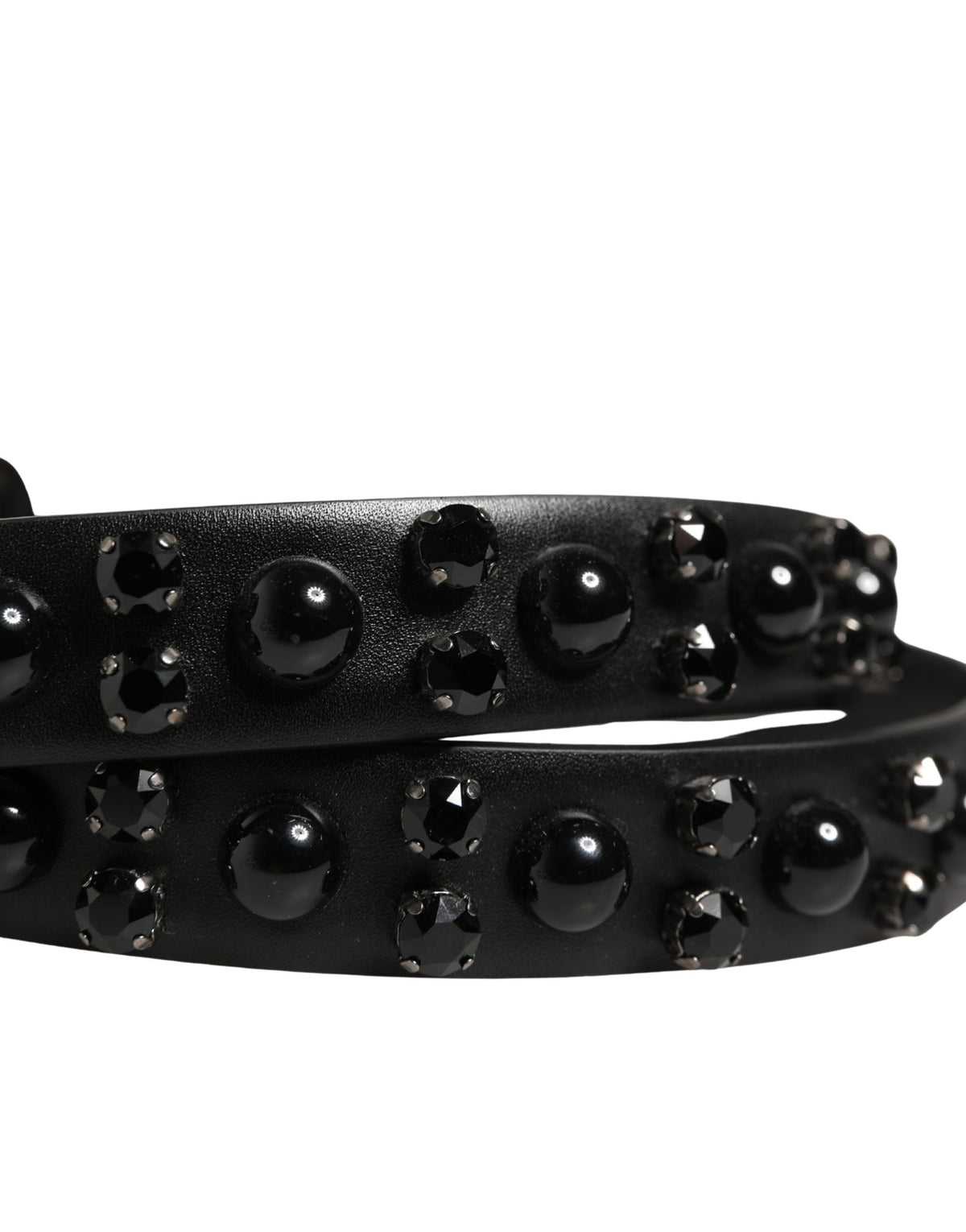 Ceinture Dolce &amp; Gabbana pour homme en cuir de veau noir ornée d'une boucle en métal