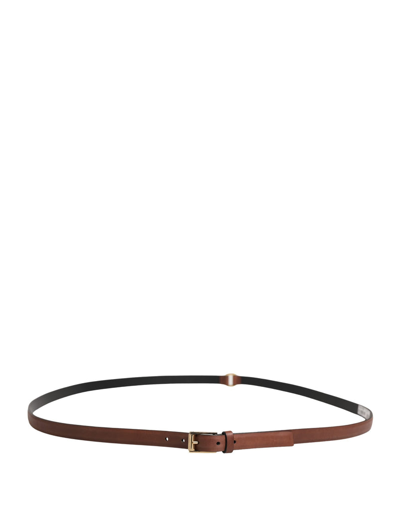 Ceinture Dolce &amp; Gabbana pour homme en cuir marron avec boucle classique en métal
