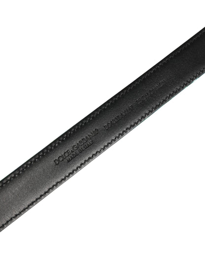 Ceinture Dolce &amp; Gabbana pour homme, verte, en polyester lurex et boucle métallique