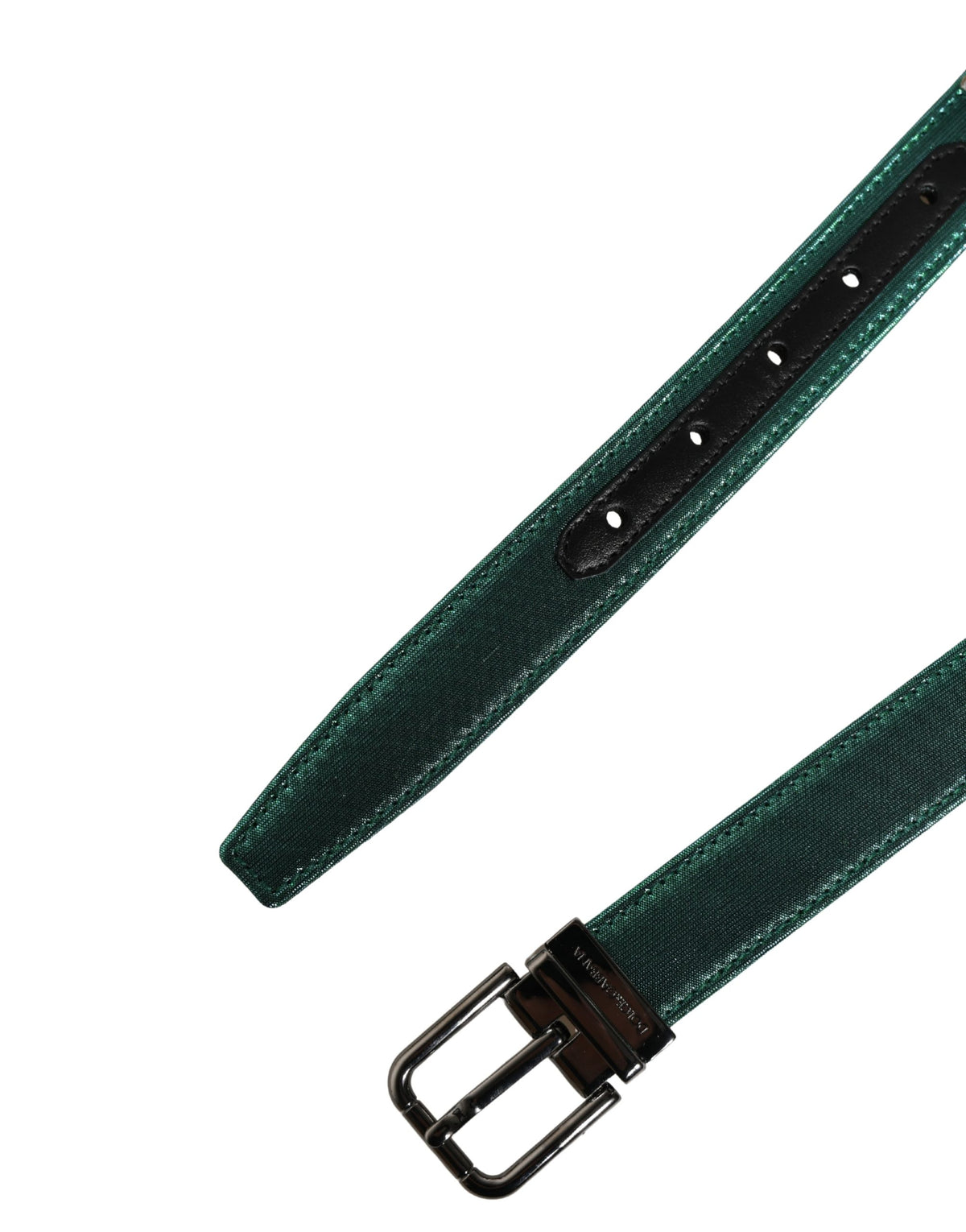 Ceinture Dolce &amp; Gabbana pour homme, verte, en polyester lurex et boucle métallique
