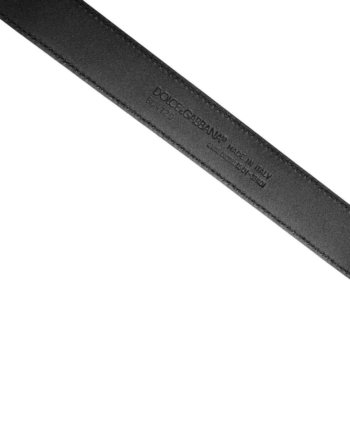 Ceinture Dolce &amp; Gabbana pour homme en cuir exotique noir avec boucle logo