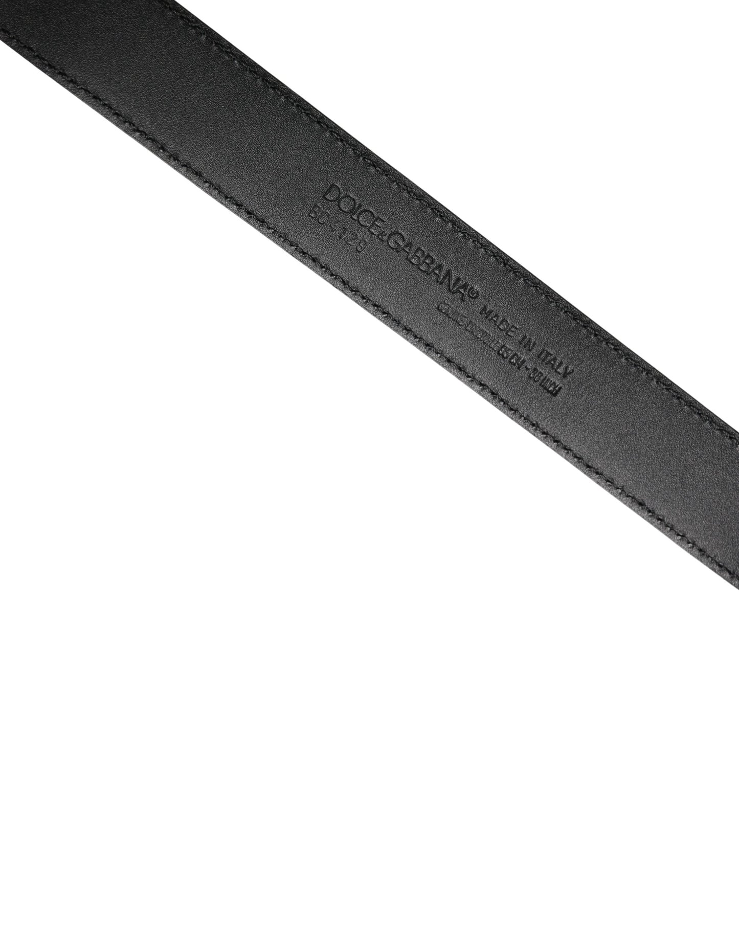 Ceinture Dolce &amp; Gabbana pour homme en cuir exotique noir avec boucle logo