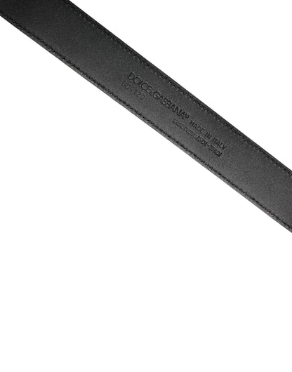 Ceinture Dolce &amp; Gabbana pour homme en cuir exotique noir avec boucle logo