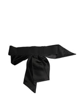 Dolce & Gabbana Black Silk Satin Wide Waist Belt for Women