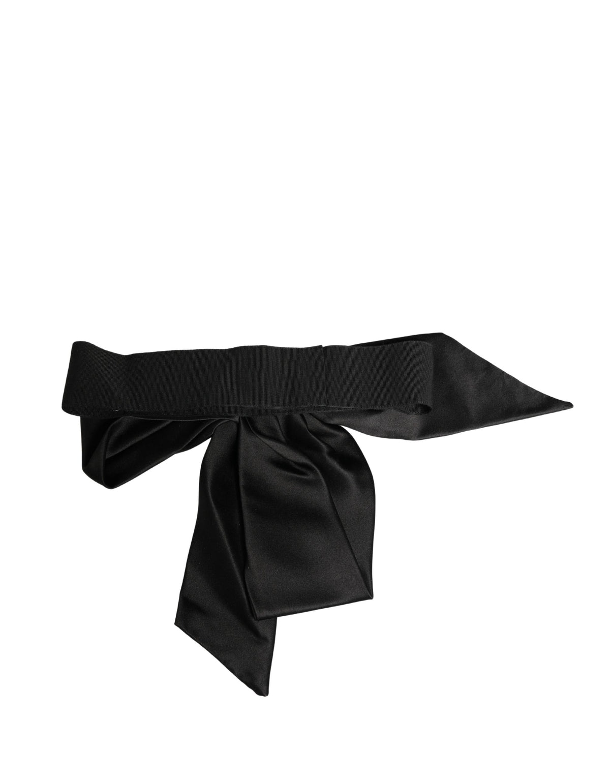Dolce & Gabbana Black Silk Satin Wide Waist Belt for Women