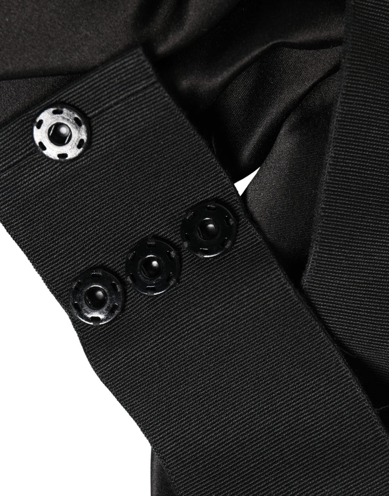 Dolce & Gabbana Black Silk Satin Wide Waist Belt for Women
