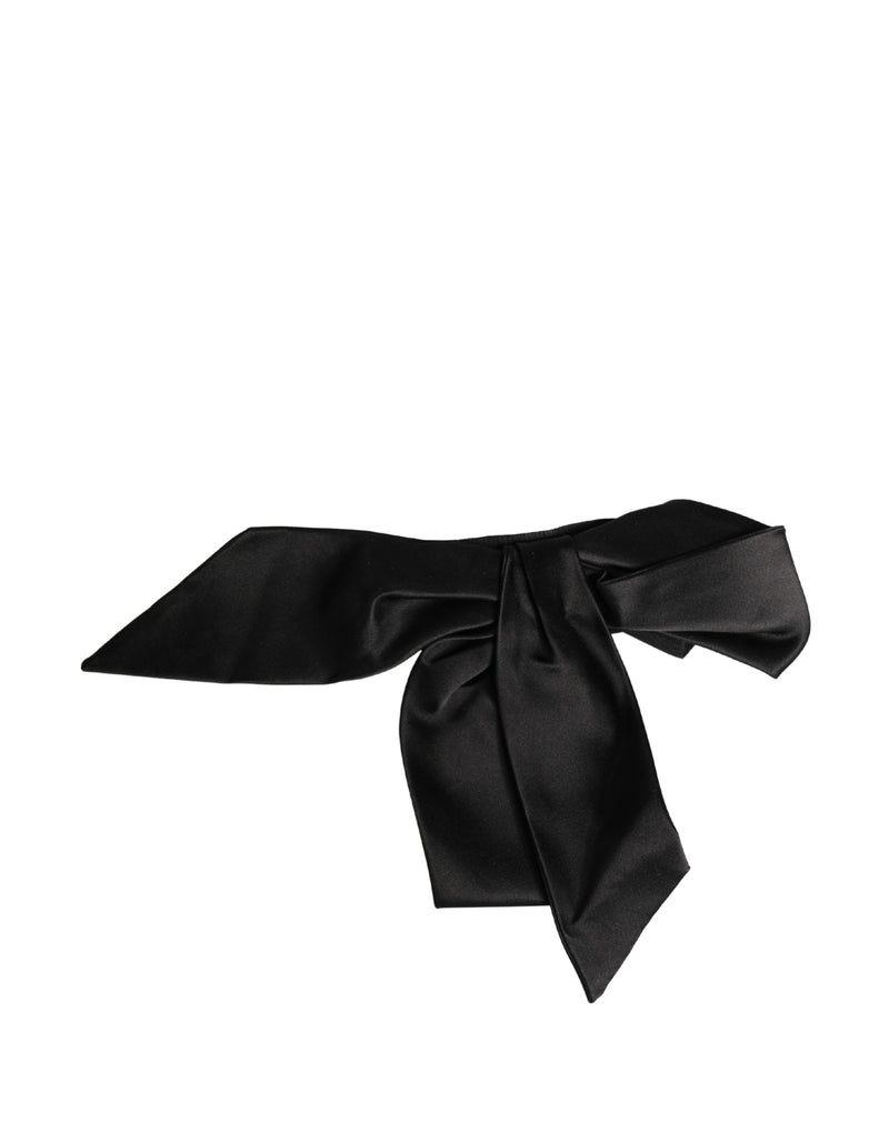 Dolce & Gabbana Black Silk Satin Wide Waist Belt for Women