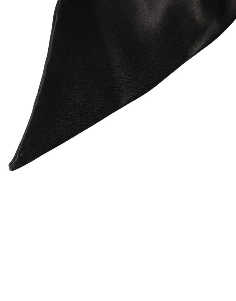 Dolce & Gabbana Black Silk Satin Wide Waist Belt for Women