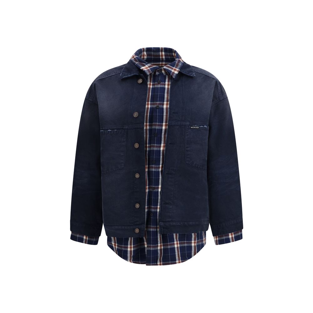 Veste en jean de coton bleu Balenciaga