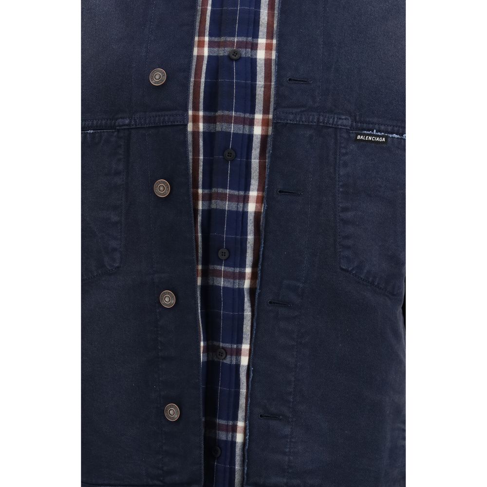 Veste en jean de coton bleu Balenciaga