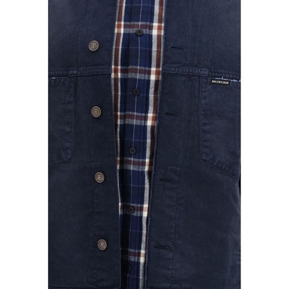 Veste en jean de coton bleu Balenciaga