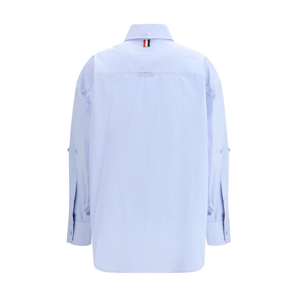 Thom Browne Blue Cotton Oversized Pattern Shirt